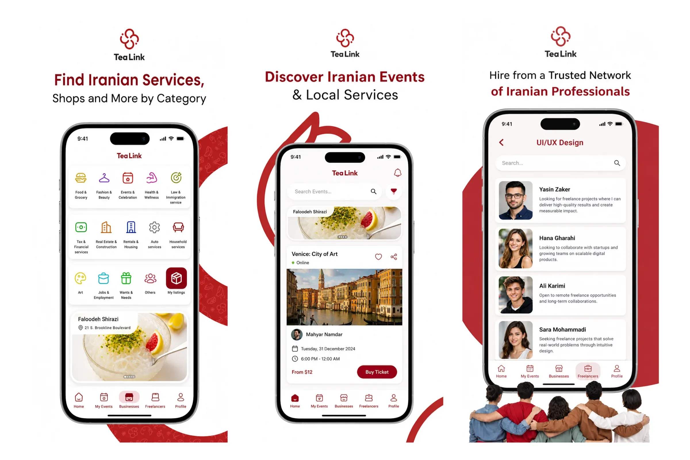TeaLink Persian Hub community app built with Flutter for iOS and Android